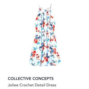 NWT. Collective Concepts Joliee Crochet Detail Dress